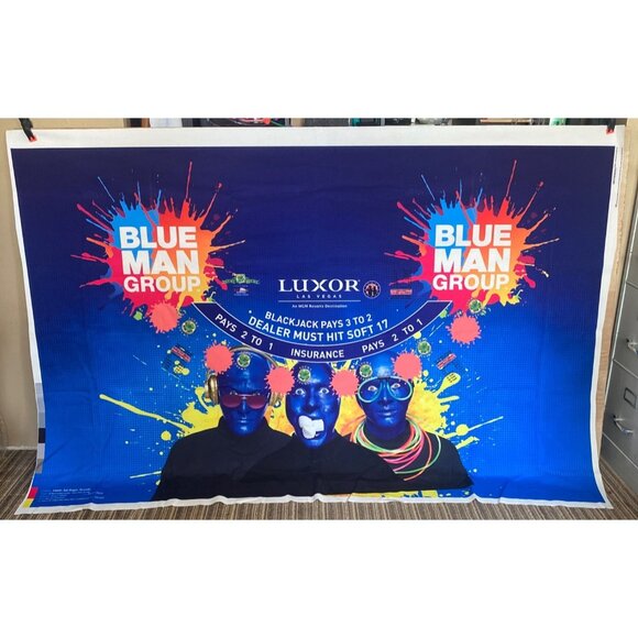 Other - Authentic Luxor Las Vegas Blackjack Felt Blue Man Group Casino Layout